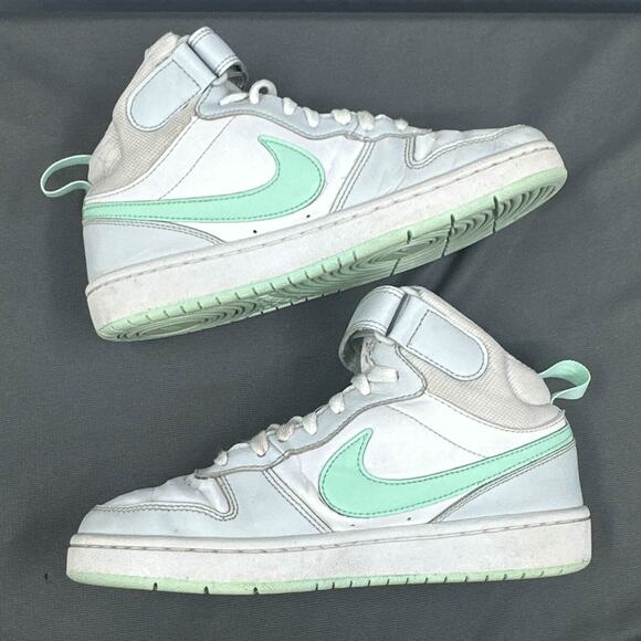 Nike Court Borough Mid 2 Sneakers 5Y Pure Platinum Mint Green CD7782-011 Youth - Picture 2 of 15